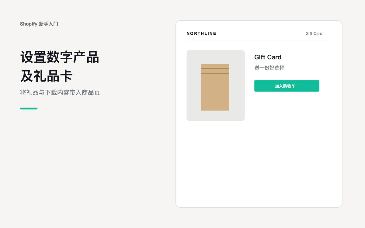 设置数字产品及礼品卡 - Shopify 新手入门